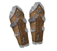Chaies Brassards Vikings, 1 Paire Bracelets Médiévale en Cuir PU, Gants De, Protecteurs De Bras De Chevalier, Accessoires Steampunk Brassard De Chevalier Pirate en Simili Cuir