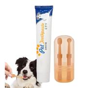 Chaies Brosse à dents et dentifrice pour petits chiens | Brosse à dents dentifrice pour chiots avec têtes double face - Fournitures de santé animale pour refuge, maison, animalerie,