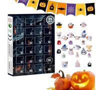 Chaies Calendrier de l'Avent 2025 - Compte à rebours d'Halloween - Figurines d'horreur 24 jours - Décoration de vacances - Figurines en résine pour rebord de fenêtre - Filles - Collectionneurs de