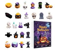 Chaies Calendrier de l'Avent Figurines Halloween | Compte à Rebours De 24 Jours Pour La Saison Terrifiante | Figurines Collectionnables Résine Étranges Décor pour Étagre Cheminée Bureau Rebord Fête