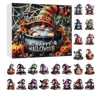 Chaies Calendrier Halloween Gnome - Calendrier de l'Avent 2D en Acrylique | Figurines avec 24 Jours Décoration de Bureau Fête Cadeau Adolescents Famille