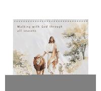 Chaies Calendrier Mural Mensuel,Calendrier Mural Jésus | Planning Motivant Religieux Accrochable pour Maison Bureau Décor Chrétien