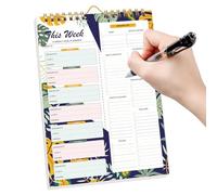 Chaies Carnet Pour Planning Des Repas | 52 Feuilles Carnet Hebdomadaire | Bloc Organisateur de Repas,Pour Frigo Alimentation Saine Perte De Poids 20x15 Cm