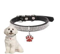 Chaies Collier pour chat en strass - Collier pour chat - Collier mignon pour chat - Collier réglable avec pendentif en forme de patte - Accessoire pour animaux de compagnie pour chats, chatons, chiots