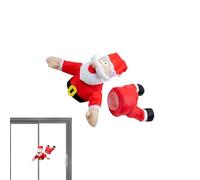 Chaies Décoration de Noël pour fenêtre, autocollant amusant avec animation de Père Noël écrasé et renne, pour les vacances d'hiver, fête chez vous, café, restaurant, appartement