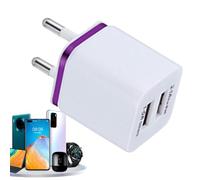 Chaies Double bloc de charge USB, double chargeur de téléphone - Adaptateur de charge avec Smart Charging - Chargeur mural pour téléphone portable, double chargeur, portable pour les déplacements