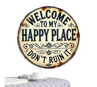 Chaies Enseigne Décorative En Métal Rond Rétro - Bienvenue dans Mon Jardin Secret Décoratif | Panneau Mural Rond En Métal Fermier - Pour Terrasse Jardin Maison Chambre Cuisine