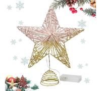 Chaies Étoile De Cime De Sapin De Noël,25 Cm Étoile Pentagramme Lumière Décorative - Ornement De Noël Festif Et Sportif,pour Extérieur Intérieur Hiver Chambre D'Maison Porte Salon