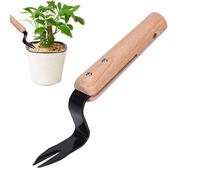 Chaies Fourche de Jardin Manuelle - Fourche à Main avec poignée Confortable et poignée en Bois - Outil de désherbage de Jardin en Acier pour désherbage Efficace et Transplantation de