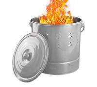 Chaies Fûts d'incinération pour l'extérieur, poubelle en papier en acier inoxydable avec couvercle - Brûleur résistant à la chaleur pour cheminée de jardin, déchets de jardin