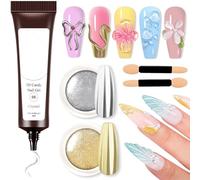 Chaies Gel à ongles 5D | Colle de fixation pour ongles | Gel de modelage cinq D non adhésif pour femme fille salon maison mariage célébration