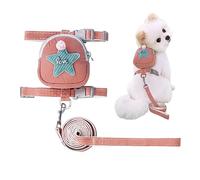 Chaies Harnais avec sac à dos pour chien avec laisse, étoile à cinq branches Adorable sac fourre-tout pour petits chiens, harnais pour animaux de compagnie pour les activités de plein air pour la