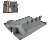 Chaies Repose-cuillère en silicone - Organisateur d'ustensiles de cuisine - Porte-cuillère avec protection anti-goutte - Pour louche, passoire, pince à épiler, cuisiniers, amateurs de cuisine, maison