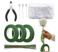 Chaies Ruban Floral Vert - Ruban pour Bouquets Largeur 1.2 cm,Accessoire pour Art Floral Composition de Mariage Scrapbooking Jardinage