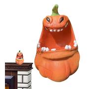 Chaies Stockage de collations à la citrouille, conteneurs de citrouille d'Halloween, Porte-collation à la citrouille en résine, Boîtes à bonbons pour tours ou friandises, Statue de citrouille