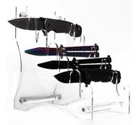 Chaies Support d'affichage pour cutter, support de rangement pour cutter | Support acrylique pour présentoir de coupe - Présentoir de bureau Transparent, peut contenir 6 couteaux, support de coupe