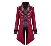 Chaies Veste Steampunk Homme | Manteau médiéval Veste Victorienne Hommes,Steampunk Vintage Tailcoat, Veste Pirate, Manteau Renaissance, Veste Steampunk pour Homme