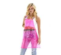 CHAILIQIANGG Tablier transparent imperméable TPU avec poches, pour femme et homme, travail de coiffeur avec sangle, cuisine chef résistant à l'huile et nettoyage facile, rose, 120 cm