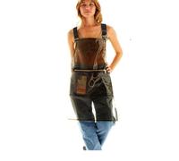 CHAILIQIANGG Tablier transparent imperméable TPU avec poches, pour femme et homme, travail de coiffeur avec sangle, cuisine chef résistant à l'huile et nettoyage facile, noir, 120 cm