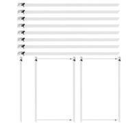 Chain Link Fence Ties, Metal Zip Ties, UV Rust Flame Resistant, Ball Locking Stainless Steel, Ideal for Garden Patio Roofing, 7.87x0.18 & 11.81x0.18 inches, Silver, 100 Pieces