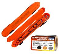 Chain Locker Boîte de rangement pour chaîne de tronçonneuse originale Orange universelle pour chaînes de 15,2 cm, 20,3 cm, 25,4 cm, 30,5 cm, 35,6 cm, 40,6 cm, 45,7 cm et 50,8 cm Fabriqué aux
