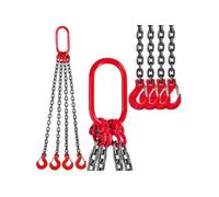 Chain Sling - 6/15 x 3.3' Four Leg with Steel Hook - Grade 80