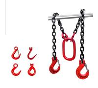 Chaîne à double jambe avec crochets de préhension - Capacité de 3 tonnes, sangle de levage en acier de grade 80 Mn pour l'exploitation minière, les machines, les ports, la construction (3 tonnes-4 m-2
