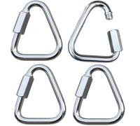 Chaîne à Maillons Triangulaires en Acier Inoxydable 4Pcs Triangulaires en Acier Inoxydable Mousquetons Petit Mousqueton Mousqueton à Vis pour Équipement de Voyage de Camping de Randonnée en Plein Air