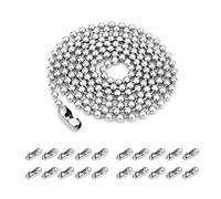 Chaîne à Rouleaux Perlée, Chaîne de Boule Acier Inoxydable, 10 Mètres 2.4 mm de Diamètre de Chaîne Boule, Chaîne à Rouleaux Perlée avec 20 Connecteurs Correspondants, Pour Fabrication de Bijoux