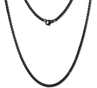 Chaîne Amello Coin 50cm chaîne d'ancre en acier inoxydable Collier femme noir ESC101S