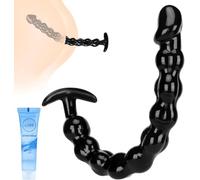 Chaîne Anale 14 Pouces 35,6cm 10 Boules Progressives TPE Sain Corps - Plug Anal Entraînement Débutant avec Base T Évasée, Masseur de Prostate Confortable pour Homme Adulte