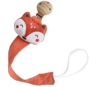 Chaine Anti-Perdition pour Sucette Bébé, Chouette Attache-Sucette en Coton avec Doudou Animal, Support en Bois de Bouleau, Sécurisé Sans BPA, PVC et Plomb, Compatible Toutes Marques de Sucettes
