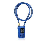 Chaîne antivol antivol 110 dB - Serrure intelligente sans clé - Alarme de sécurité - 4 mots de passe numériques - Cadenas à combinaison étanche - Pour portes de vélo, moto, portail, vélo, bleu