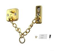 Chaîne antivol en acier inoxydable pour porte de sécurité - Entrebâilleur visiteur en saillie avec finition polie - 10 x 5 x 4 cm - Kit d'installation facile inclus (doré)