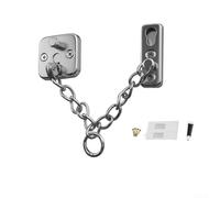 Chaîne antivol en acier inoxydable pour porte de sécurité - Entrebâilleur visiteur en saillie avec finition polie - 10 x 5 x 4 cm - Kit d'installation facile inclus (argent)