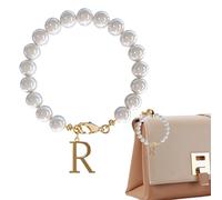 Chaîne avec pendentif en forme de lettre de l'alphabet - Design 26 lettres - Pendentif tendance pour rétroviseur, clé de voiture - Pendentif tendance pour clé de voiture, Perlenstil, Reportez-vous à