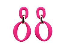 Chaîne Boucles D'oreilles pour Femmes HipHop Dangle Boucles D'oreilles Rouge Acrylique Ovale Lien Bold Mode Déclaration Bijoux