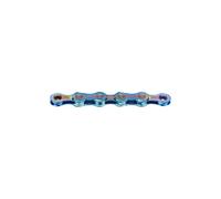 Kmc X11 Waxed Chain Argenté 118 Links / 11s Aurora Blue