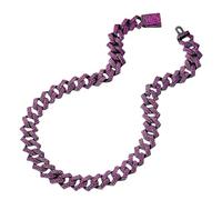 Chaîne cubaine géométrique avec pendentif en cristal contemporain et urbain, 16 inch/40 CM