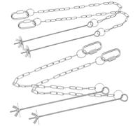 Chaîne d'alimentation Suspendue pour Volailles, 4 Pièces | Longueur Réglable, Crochet à Clip Solide, pour Cage ou Volière, Charge Jusqu'à 8 Lb, Style Assorti
