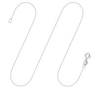 Chaîne d'Ancre ronde en Or Blanc 585/1000, 42 cm,0,8 mm avec Fermoir à ressort - Cadeau original pour Femme