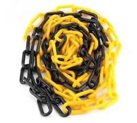 Chaîne d'avertissement en plastique 5/10 m, 1 pièce, barrière de sécurité routière, contrôle du stationnement, accessoires protection 8/10 mm Pour Le Contrôle Des Foules(Yellow Black,10mm x 10M)