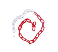 Chaîne d'avertissement en plastique, longueur de 25 m, diamètre fil 6 mm, noir, jaune ou rouge, blanc, barrière sécurité routière Pour Le Contrôle Des Foules(Red White Color)