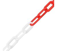 Chaîne d'avertissement rouge et blanc 30 m en plastique Ø4 mm barrière de sécurité chantier usine entrepôt atelier prévention risque protection