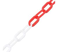 Chaîne d'avertissement rouge et blanc en plastique 100 m Ø6 mm pour chantier usine entrepôt bureau atelier protection sécurité prévention