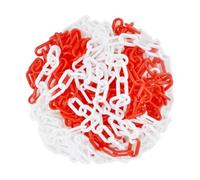 Chaîne de barrière en plastique, 10 m x 6 mm Chaîne de signalisation en plastique Barrière de Chaîne Chaîne d'avertissement - Chaîne à maillons en plastique Barrière de sécurité