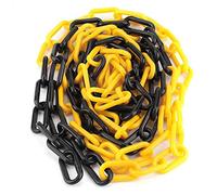 Chaîne de barrière en plastique pour espace de stationnement, chaîne de danger, noir/rouge/blanc/jaune, 5 m/8 m/10 m (8 mm x 10 m, noir et jaune)