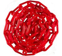 Chaîne de barrière en plastique pour espace de stationnement, chaîne de route en plastique, chaîne de liaison de danger, Noir/Rouge/Blanc/Jaune, 5 m/ 8 m/ 10 m (8 mm*5 m, Rouge)