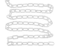 Chaîne de barrière en plastique pour espace de stationnement, chaîne de route en plastique, chaîne de danger, noir/rouge/blanc/jaune, 5 m/ 8 m/ 10 m (10 mm*5 m, blanc)