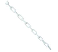 Chaîne de barrière plastique Chaîne en plastique colorée de 5m/10m, barrière sécurité routière, bloc d'avertissement, lien Protection des foules(White,10M)